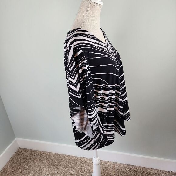 ALLISON DALEY WOMEN'S V NECK BAT WING SLEEVE TOP SIZE LARGE PETITE - Picture 4 of 8